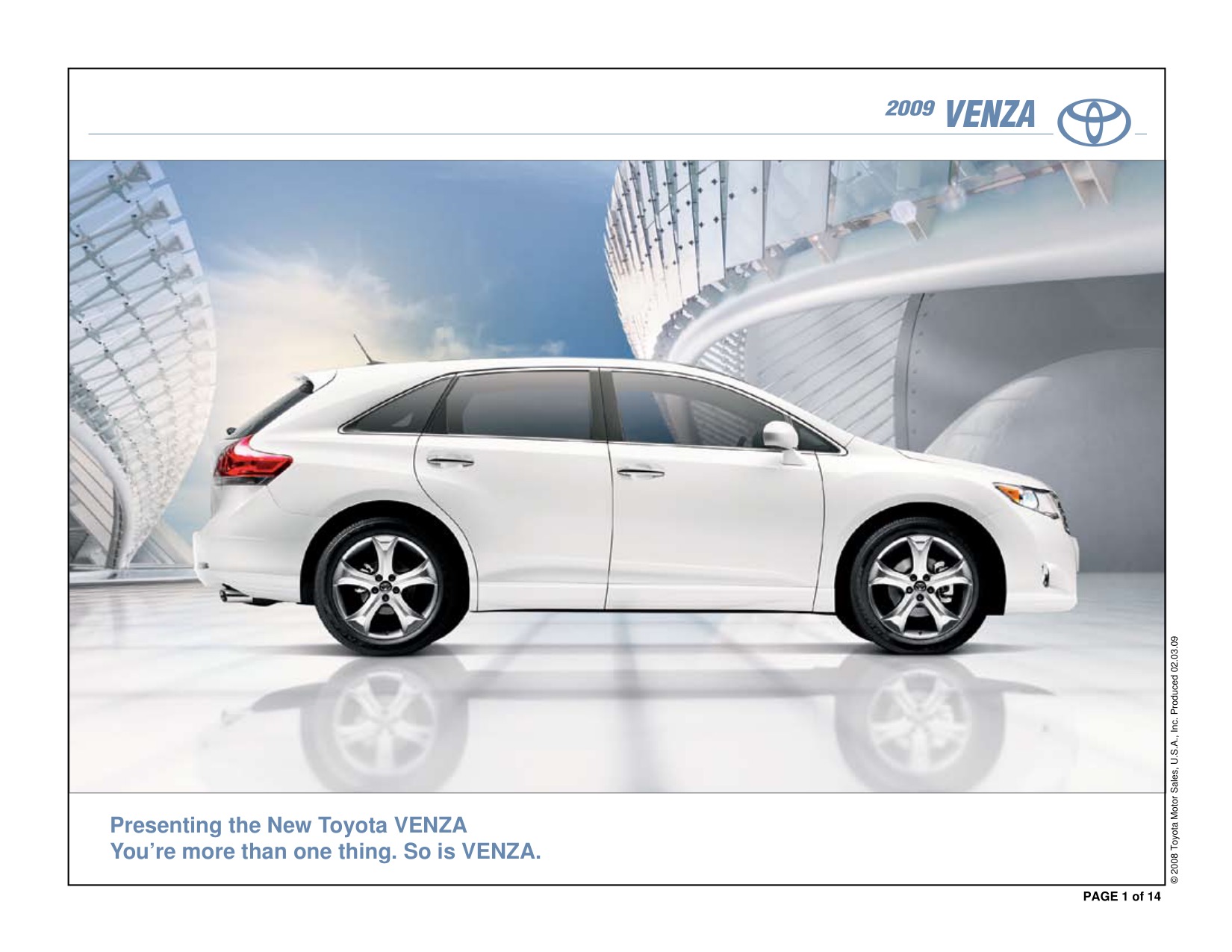 2009 Toyota Venza Brochure Page 2